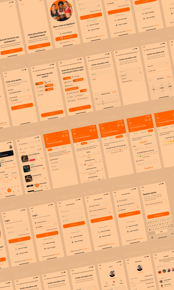 Protótipo do aplicativo FlowSport para atletas no celular