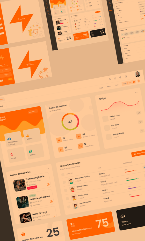 Protótipo do dashboard FlowSport para treinadores na web